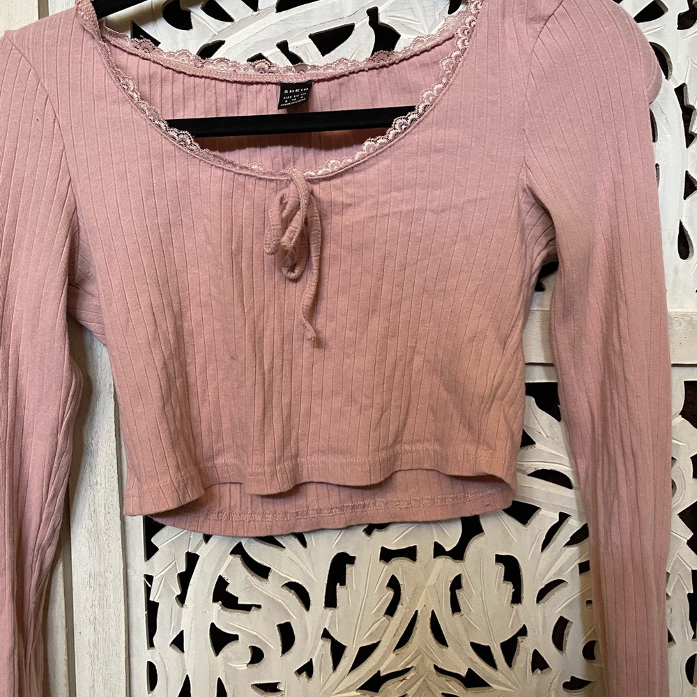 Shien lace trim bow top
